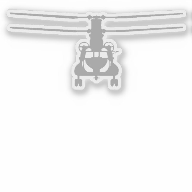 Sticker CH-47 Chinook Vue frontale gris (Devant)