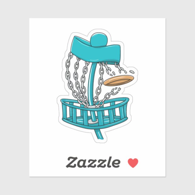 Sticker Chaînes d'attelage de golf de disque (Feuille)