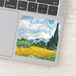 Sticker Champ de blé Van Gogh avec Cyprès. Impressionnisme<br><div class="desc">Van Gogh "Champ de blé avec Cyprès" autocollant.</div>