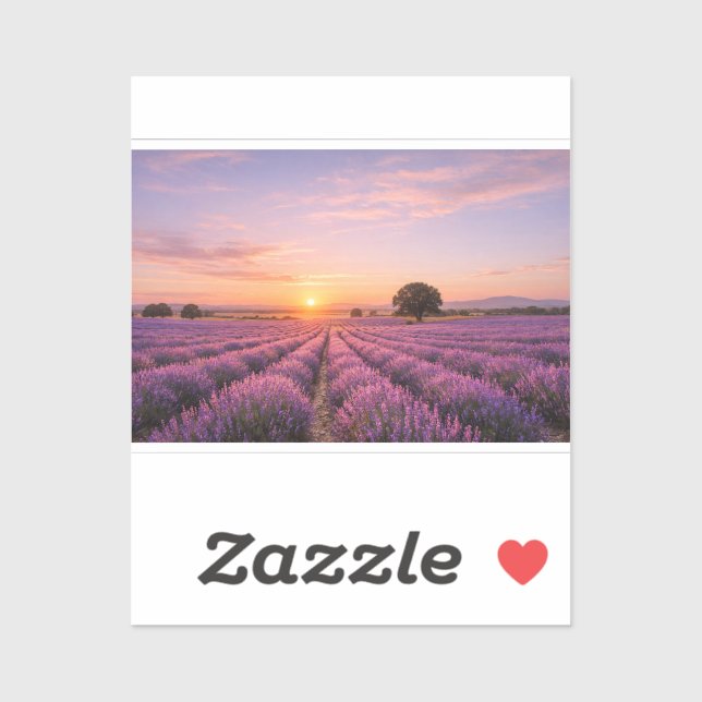 Sticker Champ de lavande en fleurs au coucher de soleil do (Feuille)