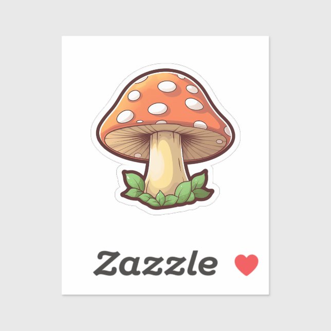 Sticker Champignon de dessin animé (Feuille)