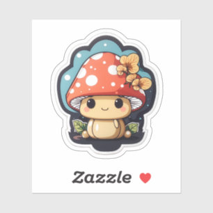Sticker Champignons de Kawaii mignon graphique