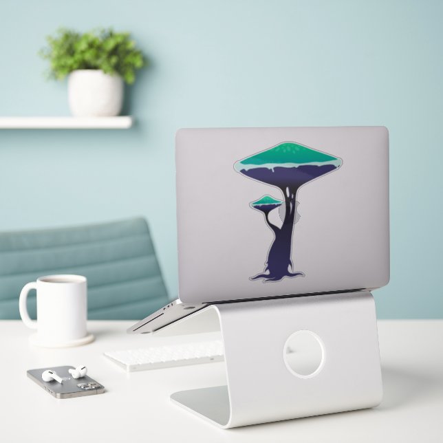 Sticker Champignons exotiques (Ordinateur portable sur le bureau)