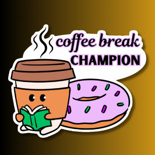 Sticker Champion de pause café imperméable
