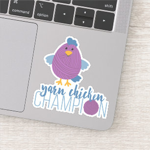 Sticker Champion de poule pourpre en laine Chicken Coupé