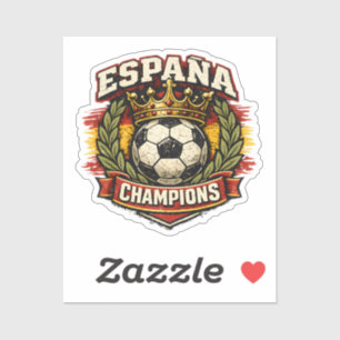 Sticker Champions du Monde d'Espagne Vintage Badge de Foot