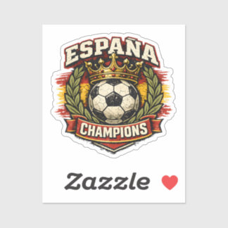 Sticker Champions du Monde d'Espagne Vintage Badge de Foot