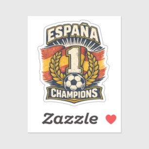 Sticker Champions du Monde d'Espagne Vintage Badge de Foot