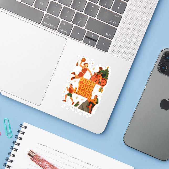 🏆 Sticker Champions Multi-Sport (Ordinateur portable avec iPhone)