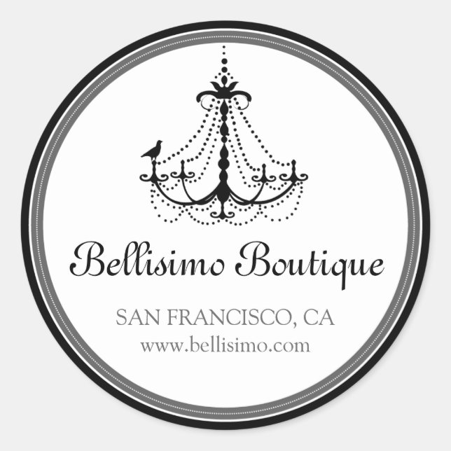 Sticker chandelier classique noir/gris (Devant)