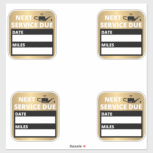 Sticker Changement d'huile, Rappel d'échéance du service s