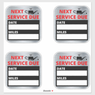 Sticker Changement d'huile, Rappel d'échéance du service s