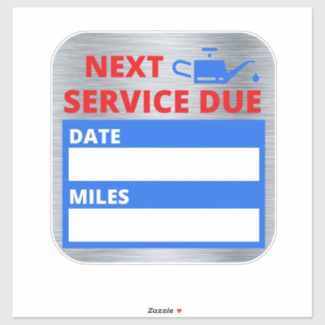 Sticker Changement d'huile, Rappel d'échéance du service s (Feuille)