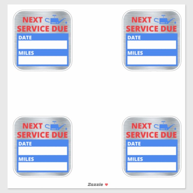 Sticker Changement d'huile, Rappel d'échéance du service s (Feuille)