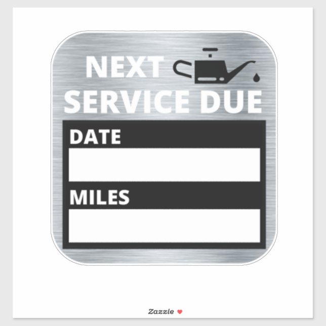 Sticker Changement d'huile, Rappel d'échéance du service s (Feuille)