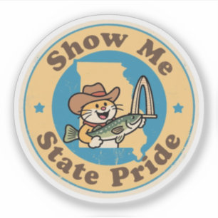 Sticker Chapeau de cowboy drôle vintage Missouri poisson-c