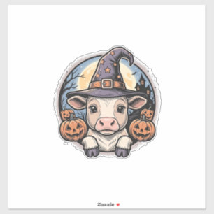 Sticker Chapeau de sorcière de veau Halloween mignon Gravu