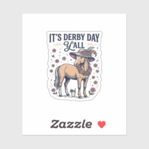 Sticker Chapeau Floral de Cheval de Derby Day Y’all