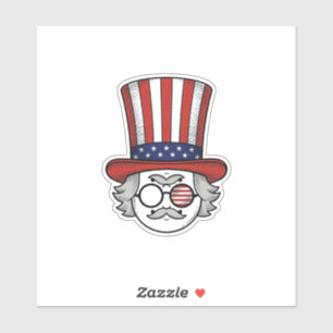 Sticker Chapeau haut de forme à l'envers patriotique dessi