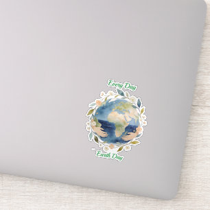 Sticker Chaque Jour Jour De La Terre Globe Floral Avec Les