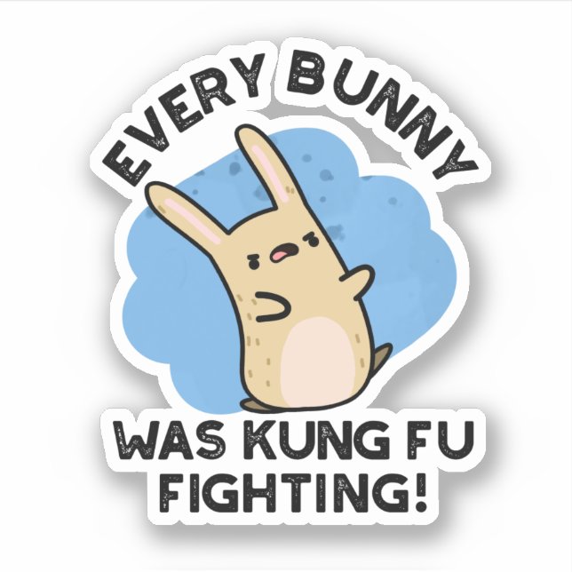 Sticker Chaque Lapin Était Kung Fu Combattre Un Jeu De Lap (Devant)