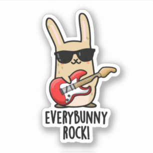 Sticker Chaque Lapin Rock Drôle Animal Rabbit Pun