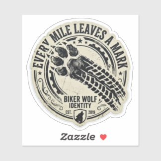 Sticker Chaque mile laisse une marque Patte de loup Pneu M