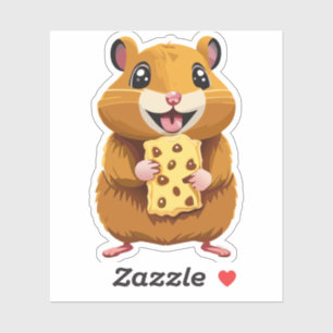 Sticker Characteur en caricature de Hamster pour bébé mign