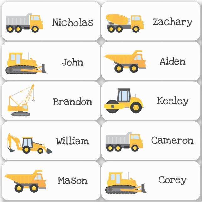 Sticker Chariots de construction en faveur (Devant)