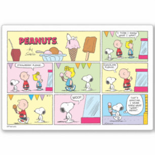 Sticker Charlie Brown, Snoopy & Sally   Crème glacée