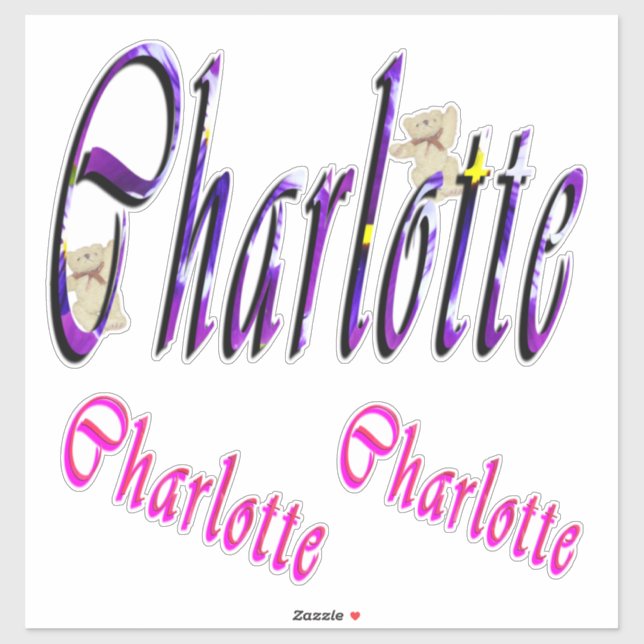 Sticker Charlotte Name Logos, (Feuille)