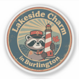 Sticker Charme au bord du lac à Burlington Drôle de Raton 