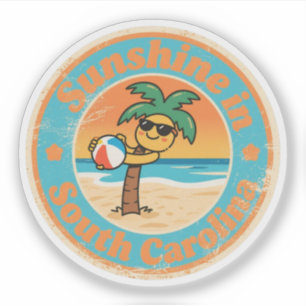 Sticker Charme côtier_ Palmetto Vintage Caroline du Sud 