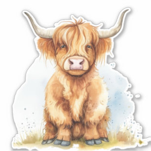 Sticker Charme de campagne confortable Highland Cow