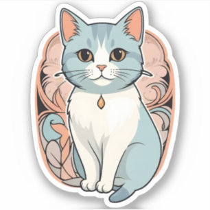 Sticker Charme Félin Serein