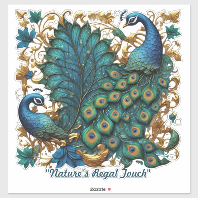 Sticker "Charme radieux du paon" (Feuille)