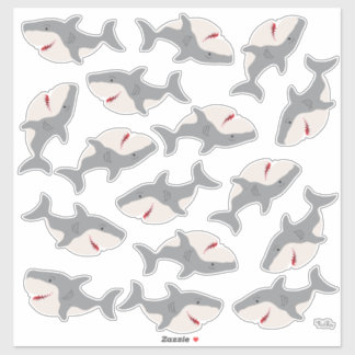 Sticker Charme Requin appât Cartoon Requins Caractère Viny