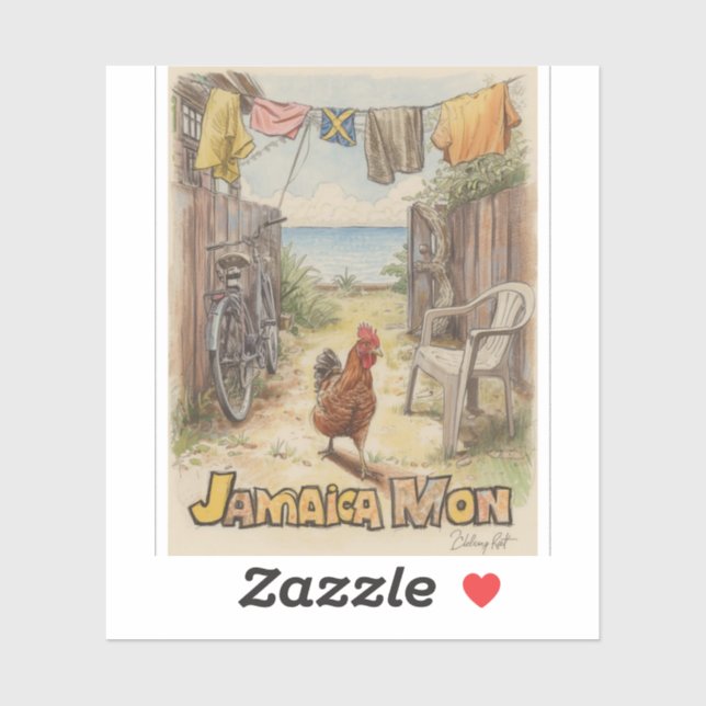 Sticker charme tropical jamaïcain (Feuille)