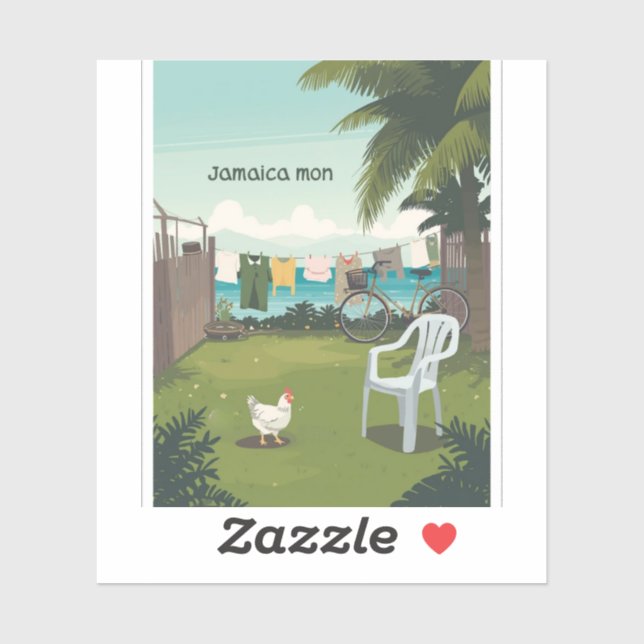 Sticker charme tropical jamaïcain (Feuille)