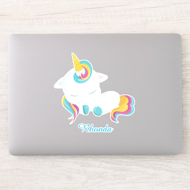 Sticker Charme Unicorne dormant (Ordinateur)