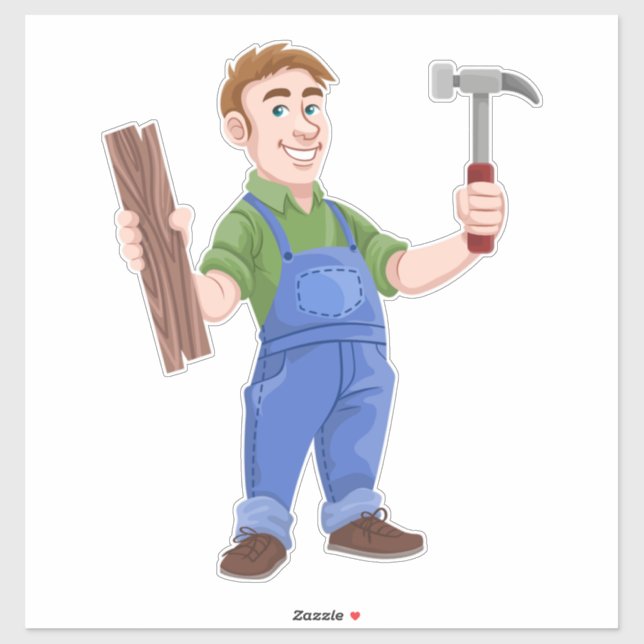 Sticker charpentier-humeur-bois-construction (Feuille)