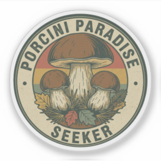 Sticker Chasseur de champignons Porcini Paradise