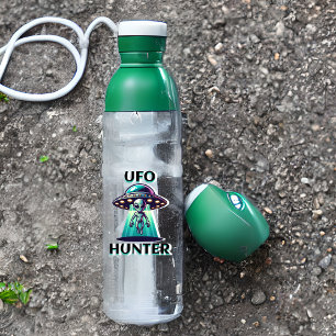 Sticker Chasseur de OVNI   Art Ai avec OVNI et Extraterres