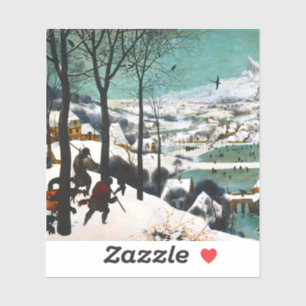 Sticker Chasseurs dans le paysage de neige Pieter Bruegel