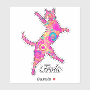 Sticker Chat à fourchettes multicolores