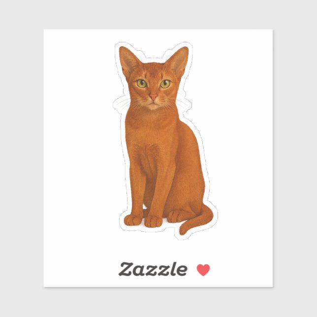 Sticker Chat Abyssin Roux (Feuille)