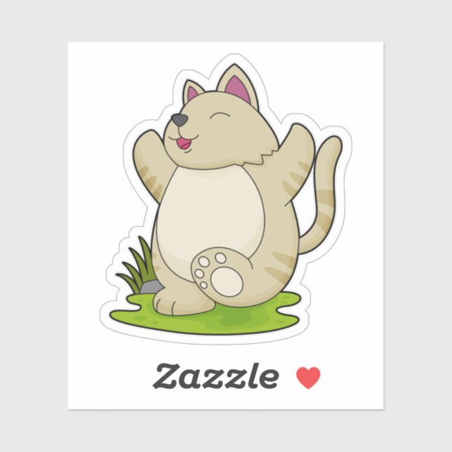 Sticker Chat au Yoga (Feuille)