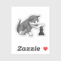 Chat aux échecs avec pièce d'échecs Évêque