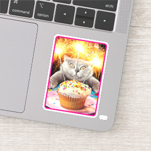 Sticker Chat Avec Cupcake Sparkler