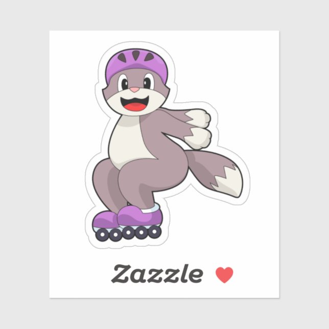 Sticker Chat avec roulettes (Feuille)